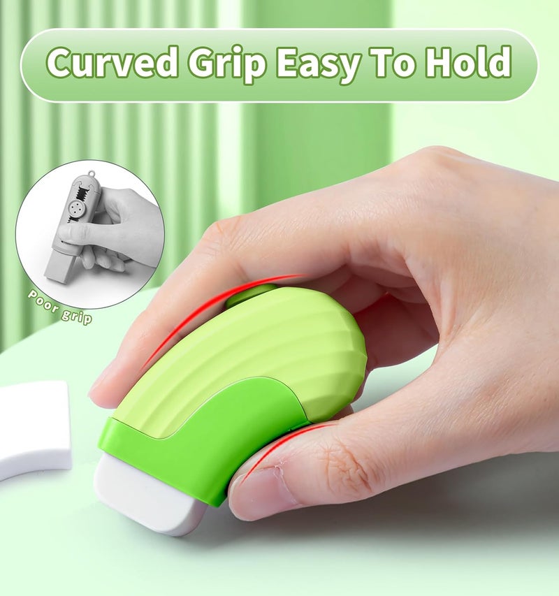 Pidada 4+1 Pack Rubber Erasers Sliding Retractable Eraser, Large White Erasers for School Office Art Drawing Pencil Eraser for Kids- Green - Image 3